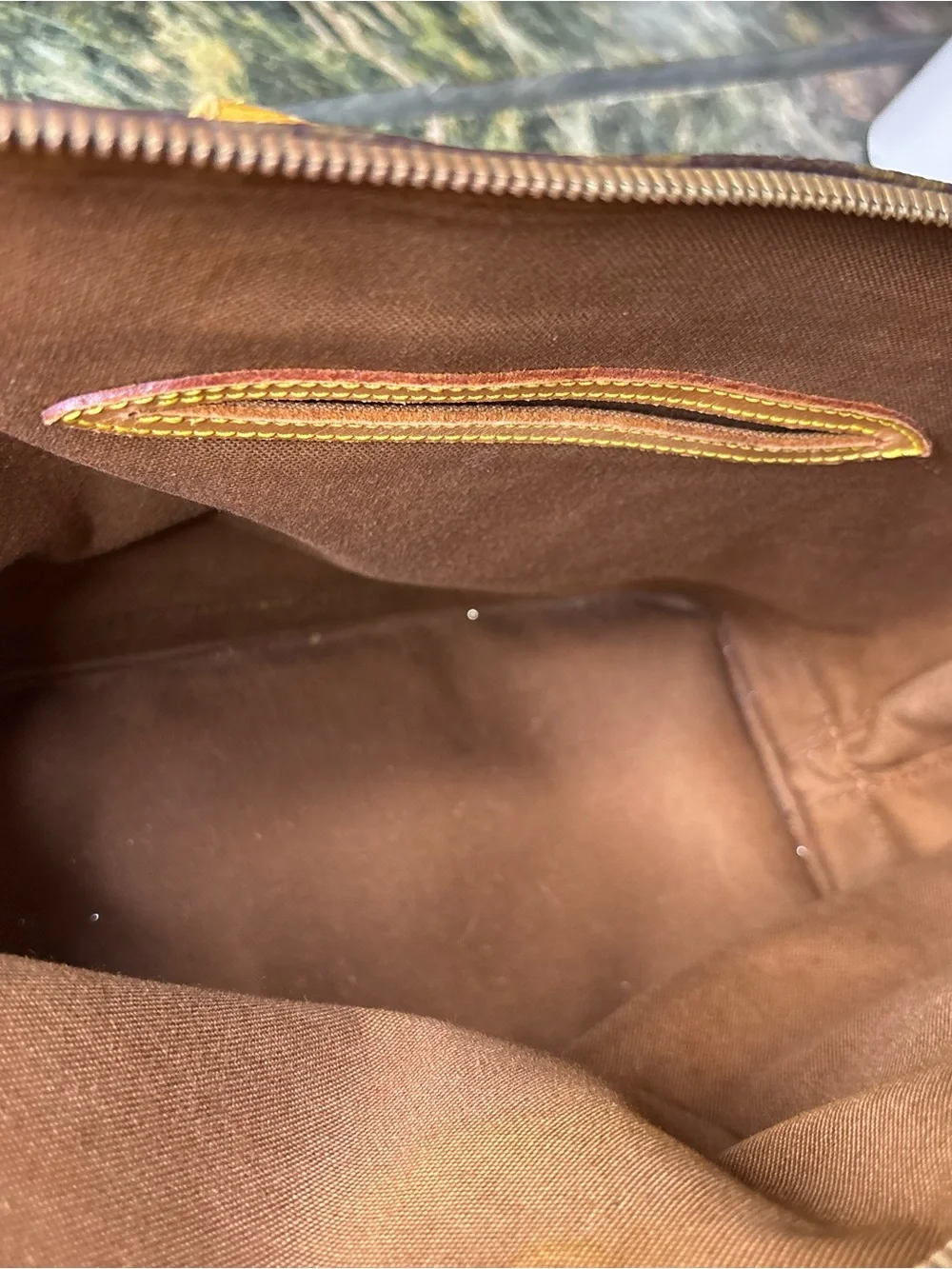 Louis Vuitton Monogram Handbag - Dark Brown & Tan